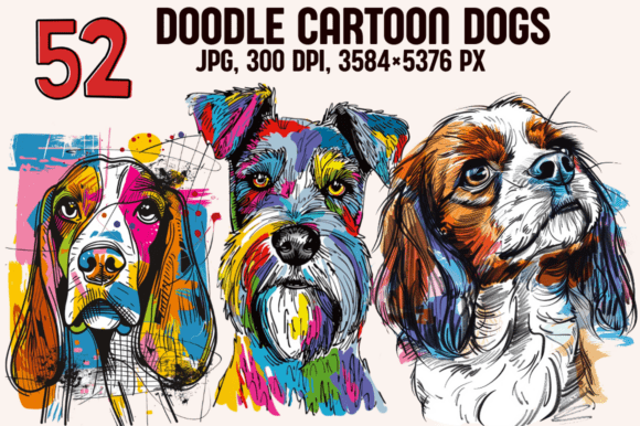 Download Doodle Cartoon Dogs - Dog Collection