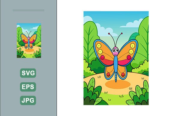Download Butterfly Vector Landscape Background - Premium Resources