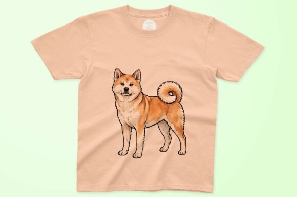 Download Shiba Inu Dog Standing with Fluffy Tail - Dog Collection