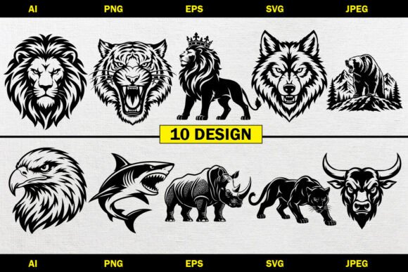 Download Wild Animal Vector Bundle Design SVG PNG - Wild Collection