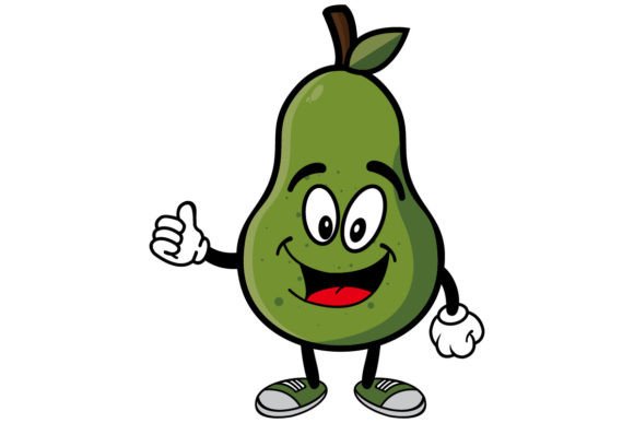 Download Smiling Avocado Cartoon Mascot Character - Avocado cartoon Collection