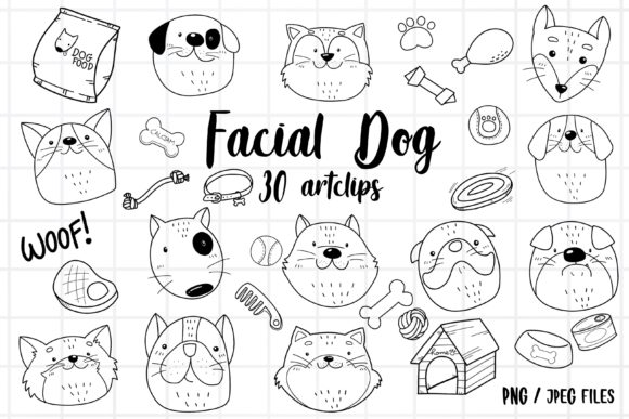 Download Facial Dog Clipart, Doodle Outline - Dog Collection