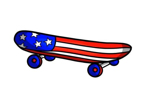 Download Stickers 4th of July Skateboard Vector - Skateboard Collection