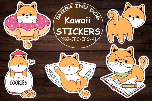 Download Shiba Inu Dog Kawaii Stickers - Dog Collection