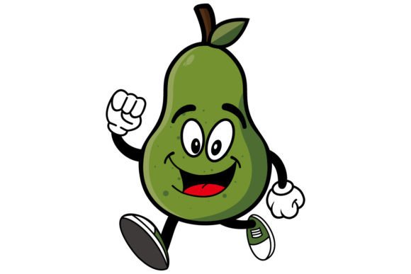 Download Smiling Avocado Cartoon Mascot Character - Avocado cartoon Collection