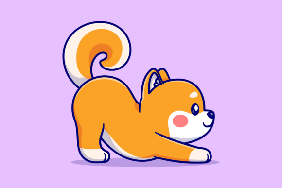 Download Cute Shiba Inu Dog Stretching Yoga - Dog Collection