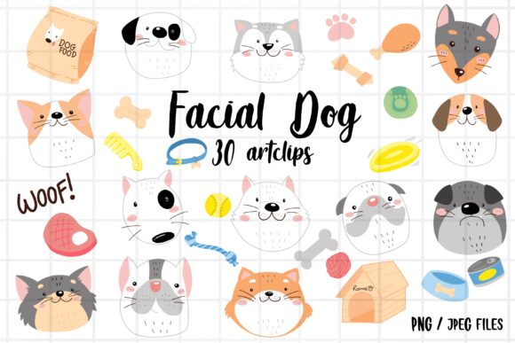 Download Colorful Facial Dog Clipart, Doodle Dog - Dog Collection