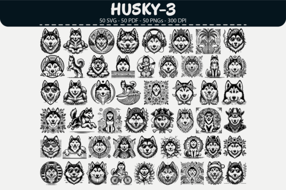 Download Husky Dog Vector Clipart – 50 Design - Dog Collection