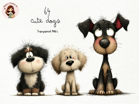 Download Cute Watercolor Dogs PNG Clipart - Dog Collection