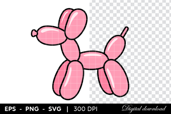 Download Pink Balloon Dog Animal Illustration - Dog Collection