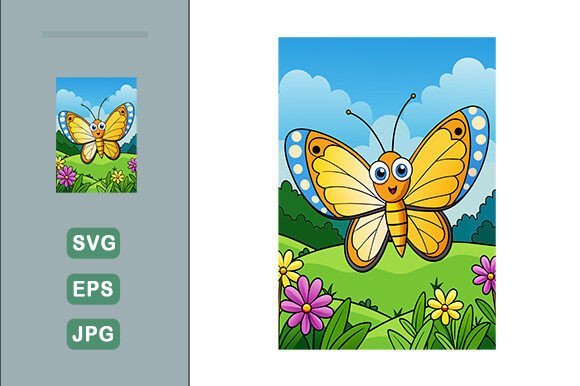 Download Butterfly Vector Landscape Background - Butterfly vector Collection