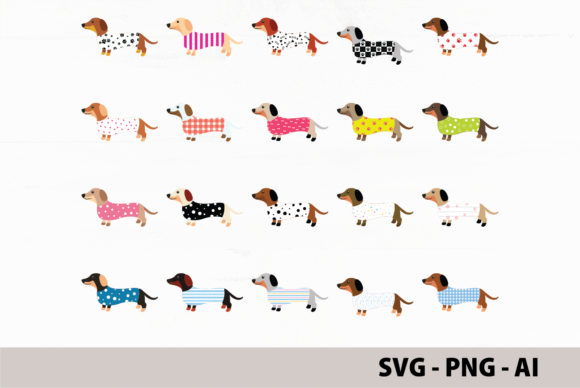 Download Dachshunds Clipart, Colorful Weiner Dogs - Dog Collection
