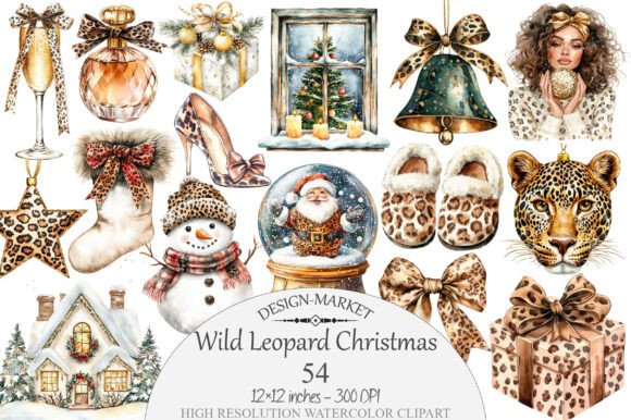 Download Wild Leopard Christmas Clipart - Wild Collection