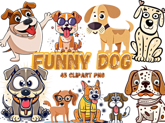 Download 45 Funny Dog Clipart Sublimation PNG - Dog Collection