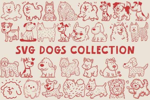 Download Cute Dog SVG Bundle – 30 SVG PNG Dogs - Dog Collection