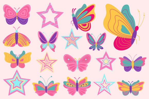 Download Y2K Star and Butterfly Vector - Butterfly vector Collection