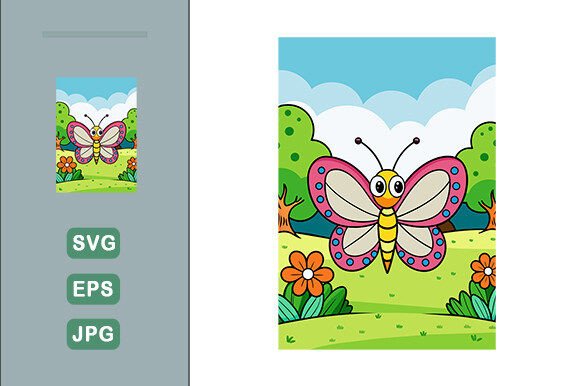 Download Butterfly Vector Landscape Background - Premium Resources