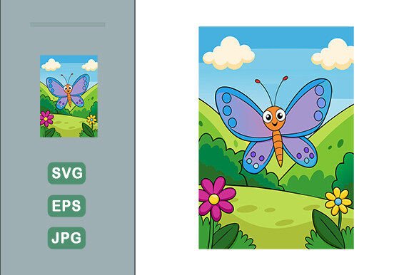 Download Butterfly Vector Landscape Background - Premium Bundle