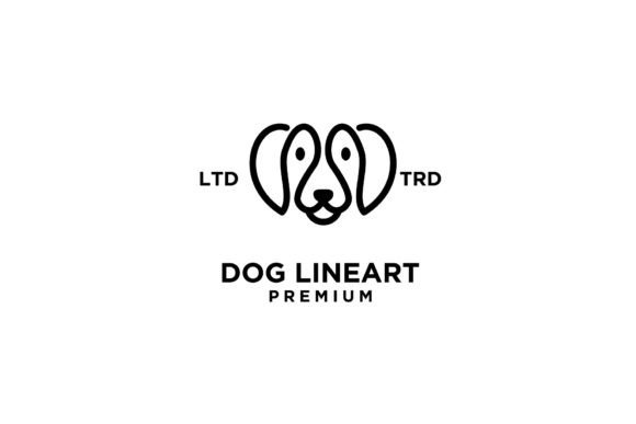 Download Simple Dog Head Line Art Vector Logo - Dog Collection