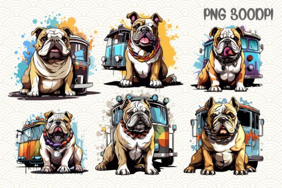 Download Bulldog Selling Coffee by the Car Bundle - Dog Collection