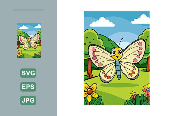 Download Butterfly Vector Landscape Background - Butterfly vector Collection