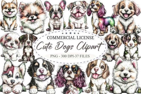 Download Breeds of Cute Dogs Clipart - Dog Collection