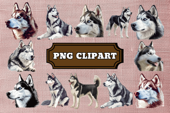 Download Siberian Husky Dog Clipart Bundle - Dog Collection